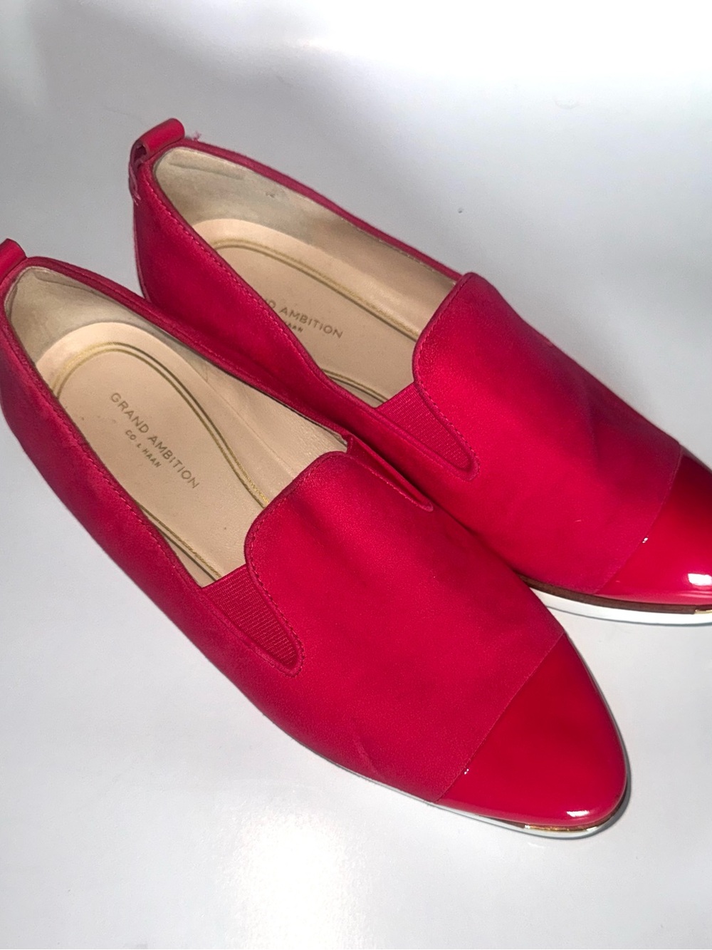 Cole Haan Pink Slip-On Loafers with Patent Cap Toe